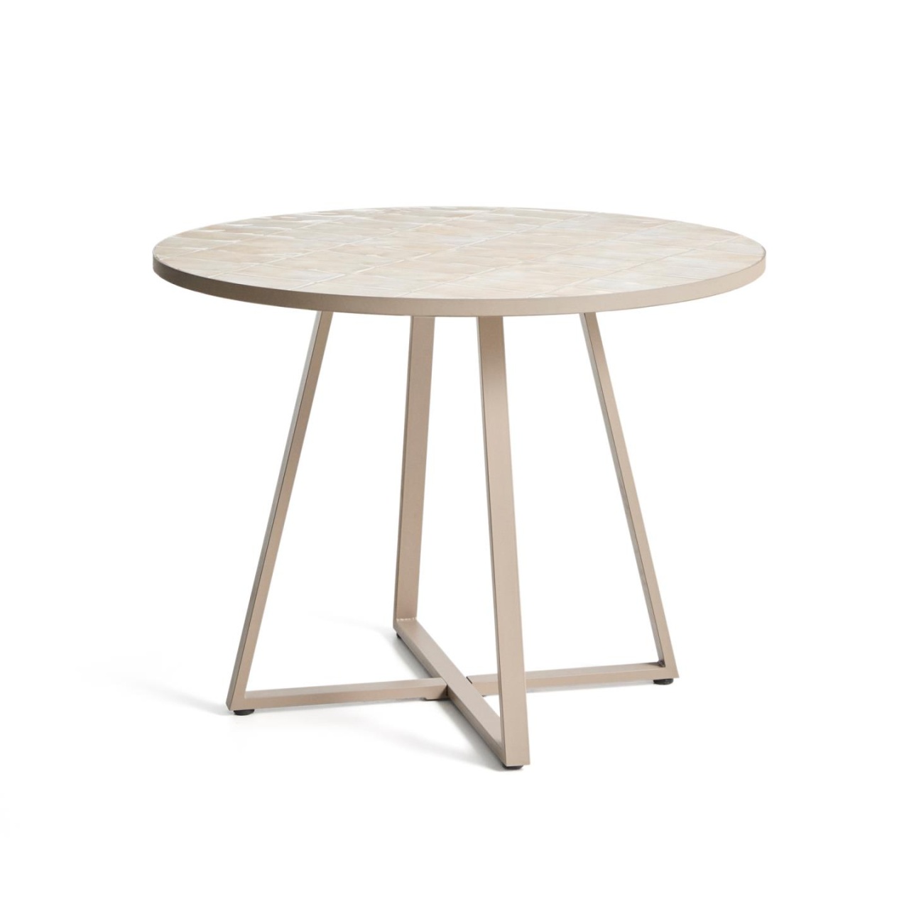 Outdoor Furniture Masa dining exterior bej/ecru din metal 120 cm Tella Kave Home