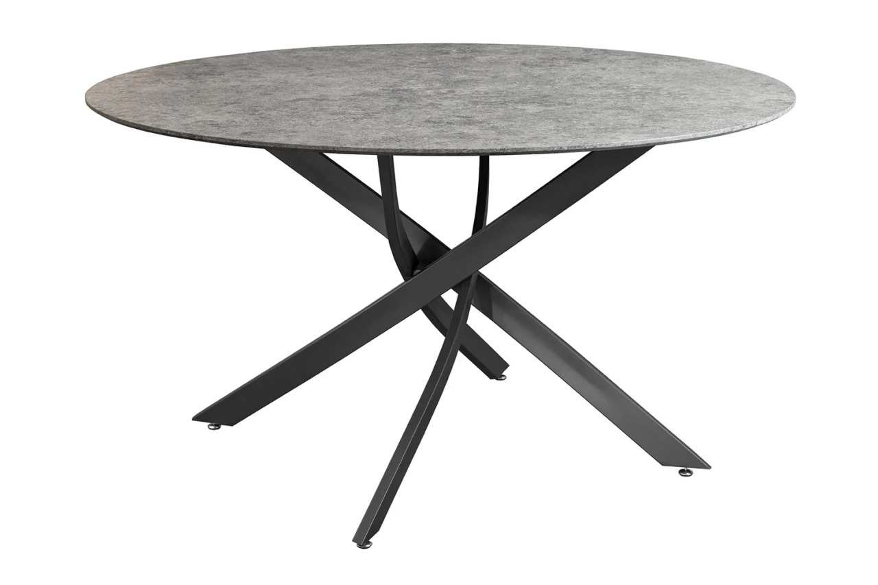 scaune dining gri Masa dining gri/neagra din metal 120 cm Helix The Home Collection