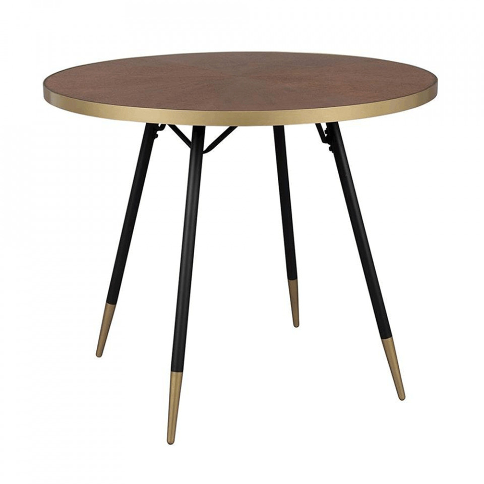 Quiet Object Masa dining maro/neagra din lemn 91 cm Denise Quiet Object