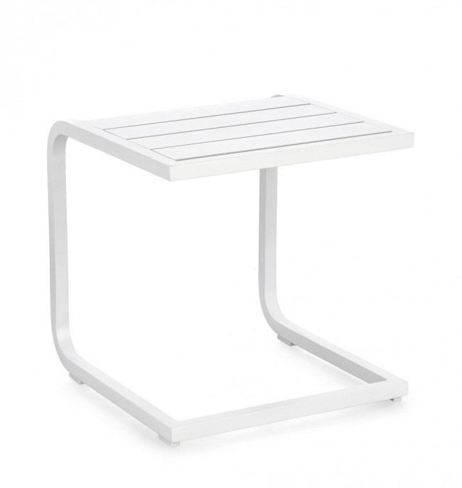 Outdoor Furniture Masa laterala exterior alba din metal 40x40 cm Taylor Bizzotto