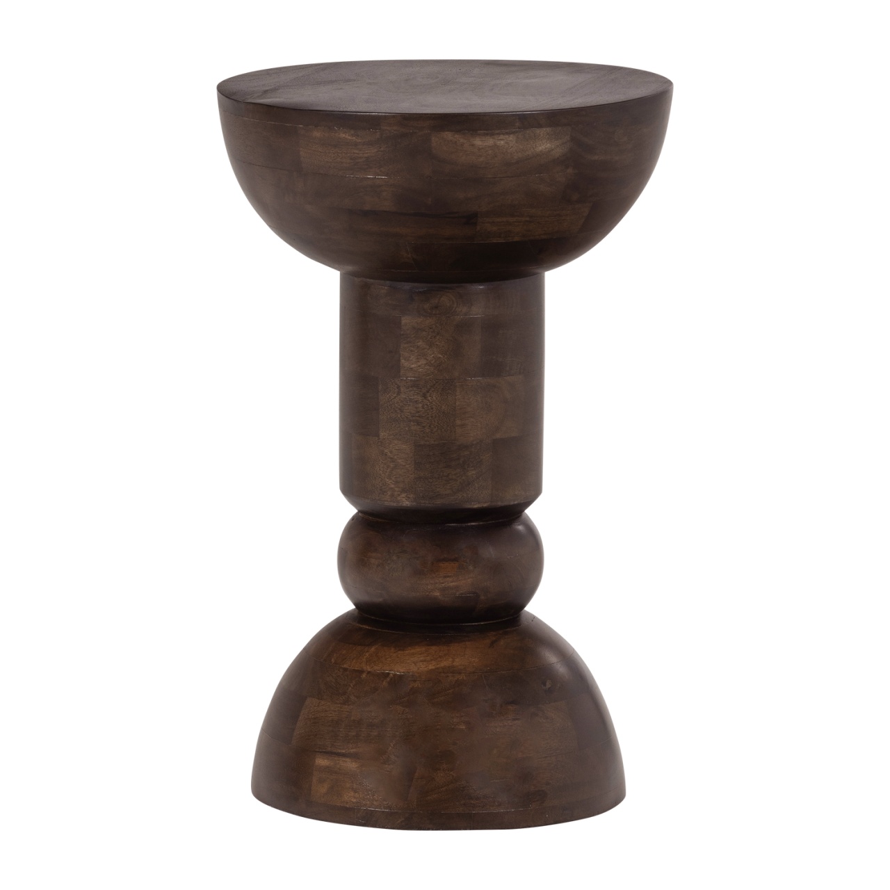 Accent Tables Masa laterala maro inchis din lemn 35 cm Emel Woood