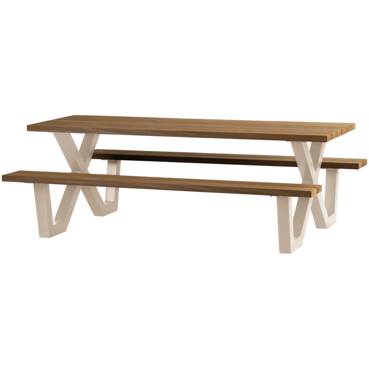 Outdoor Furniture Masa picnic exterior maro din lemn 145x206 cm Tablo Woood