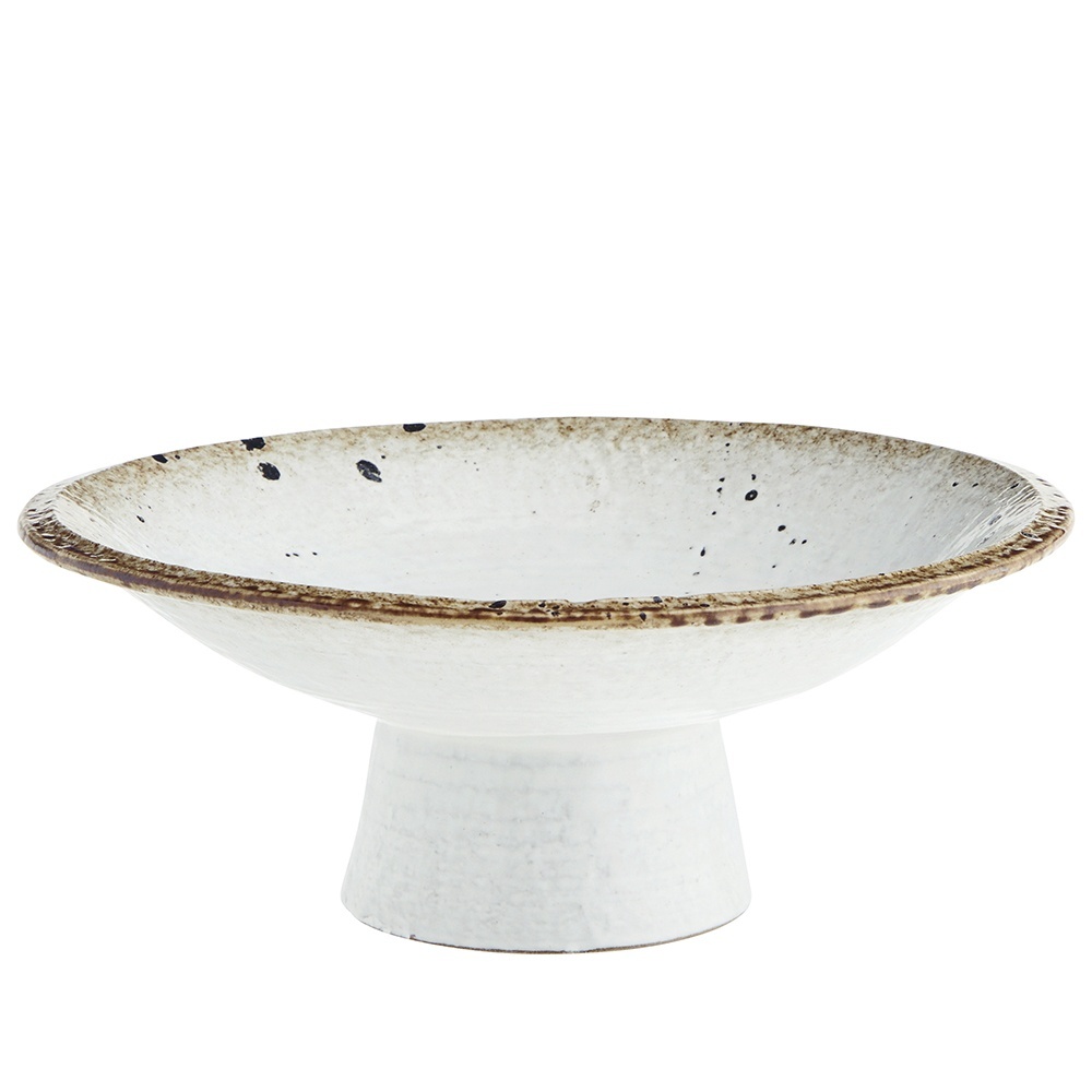 microunde Platou cu picior alb/maro din ceramica 23 cm Danimo Madam Stoltz