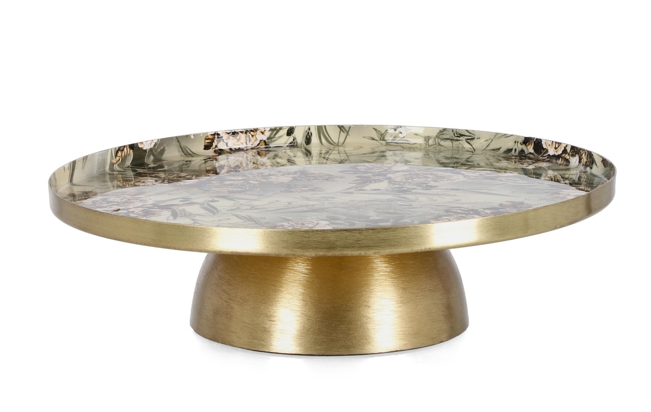 Decorative Bowls Platou cu picior multicolor din metal 31 cm Visalia Bizzotto