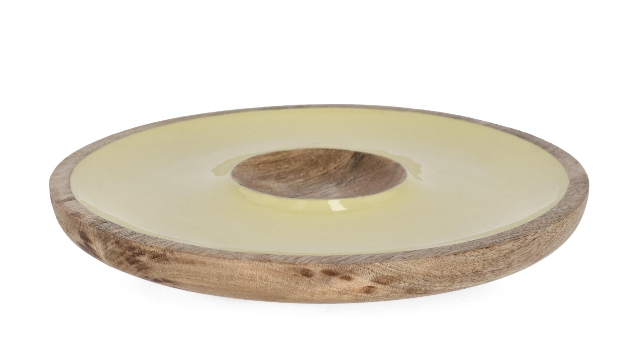 Serving Trays Platou pentru aperitiv galben/maro din ceramica 39 cm Thara Bizzotto