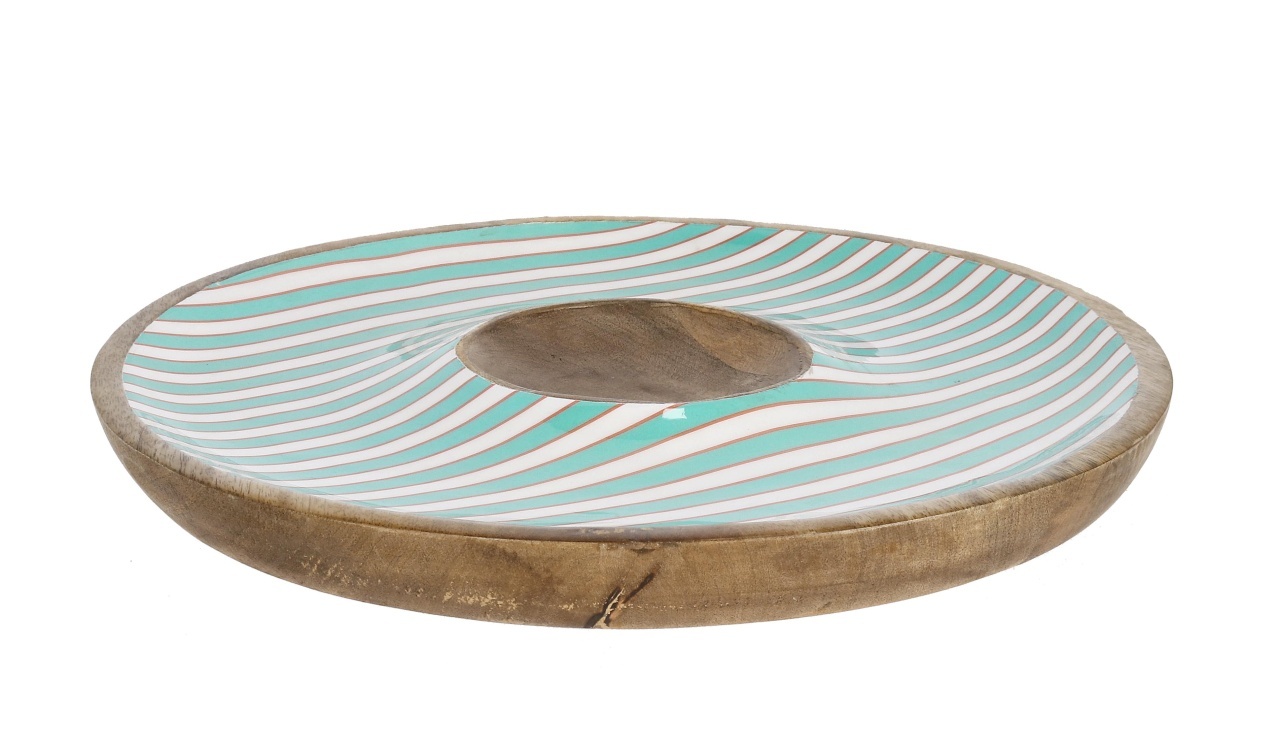 Serving Trays Platou pentru aperitiv multicolor din ceramica 39 cm Thara Stripes Bizzotto