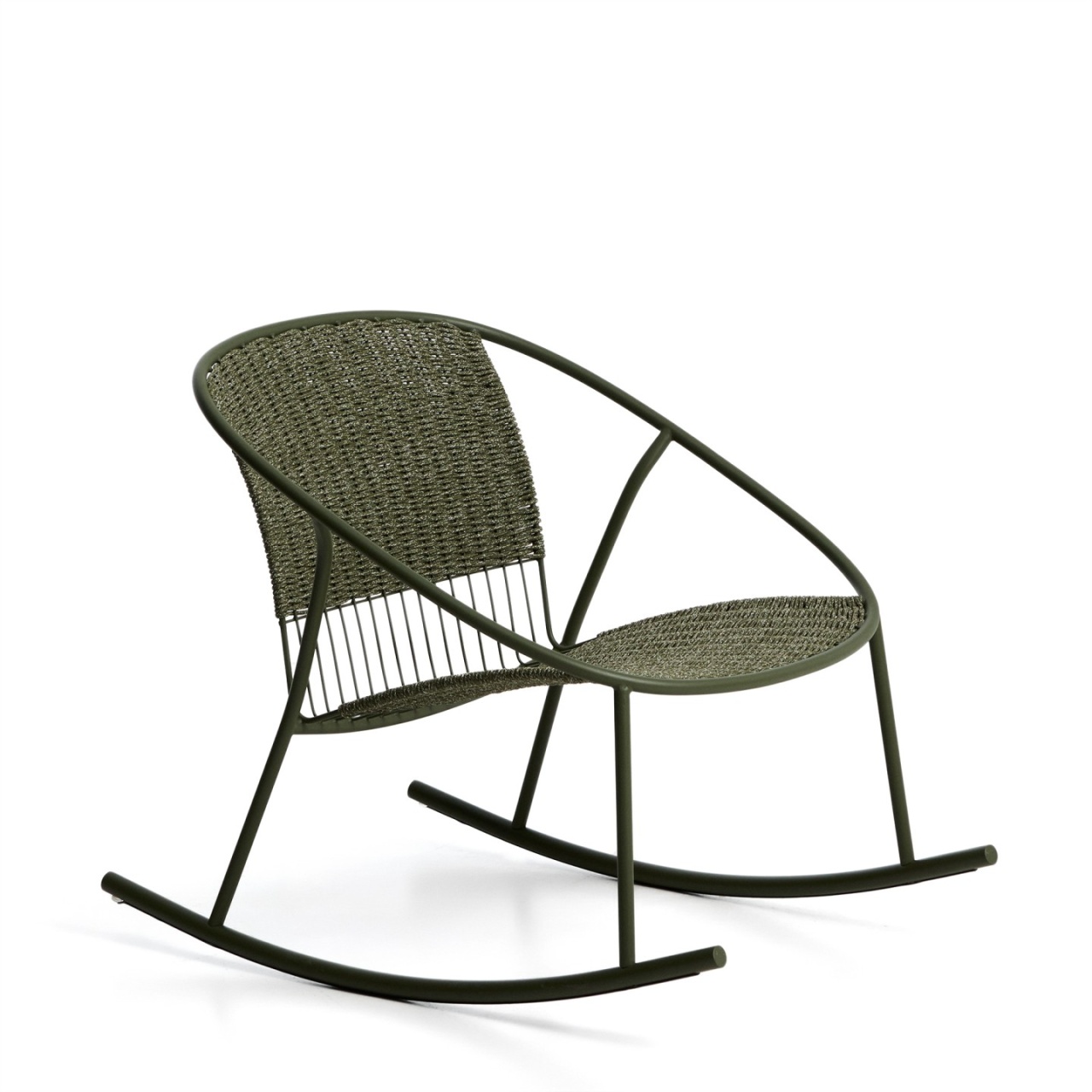 scaun ergonomice Scaun balansoar exterior verde din otel Atrani Kave Home