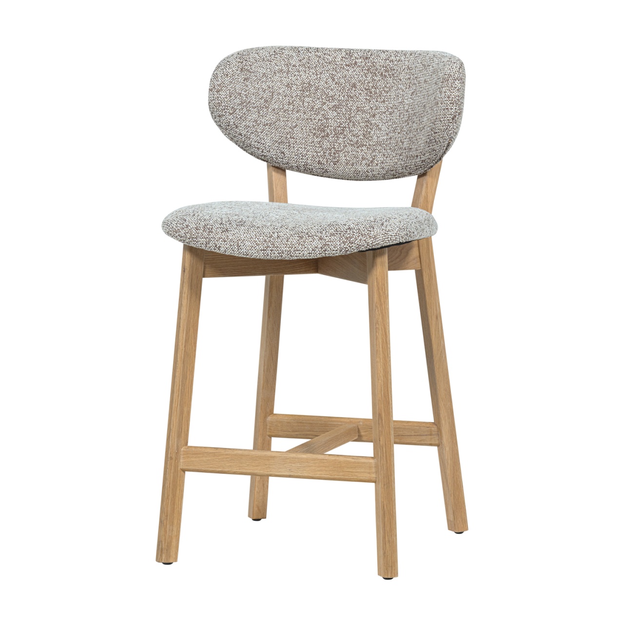 Chairs Scaun bar crem din textil Udar Woood