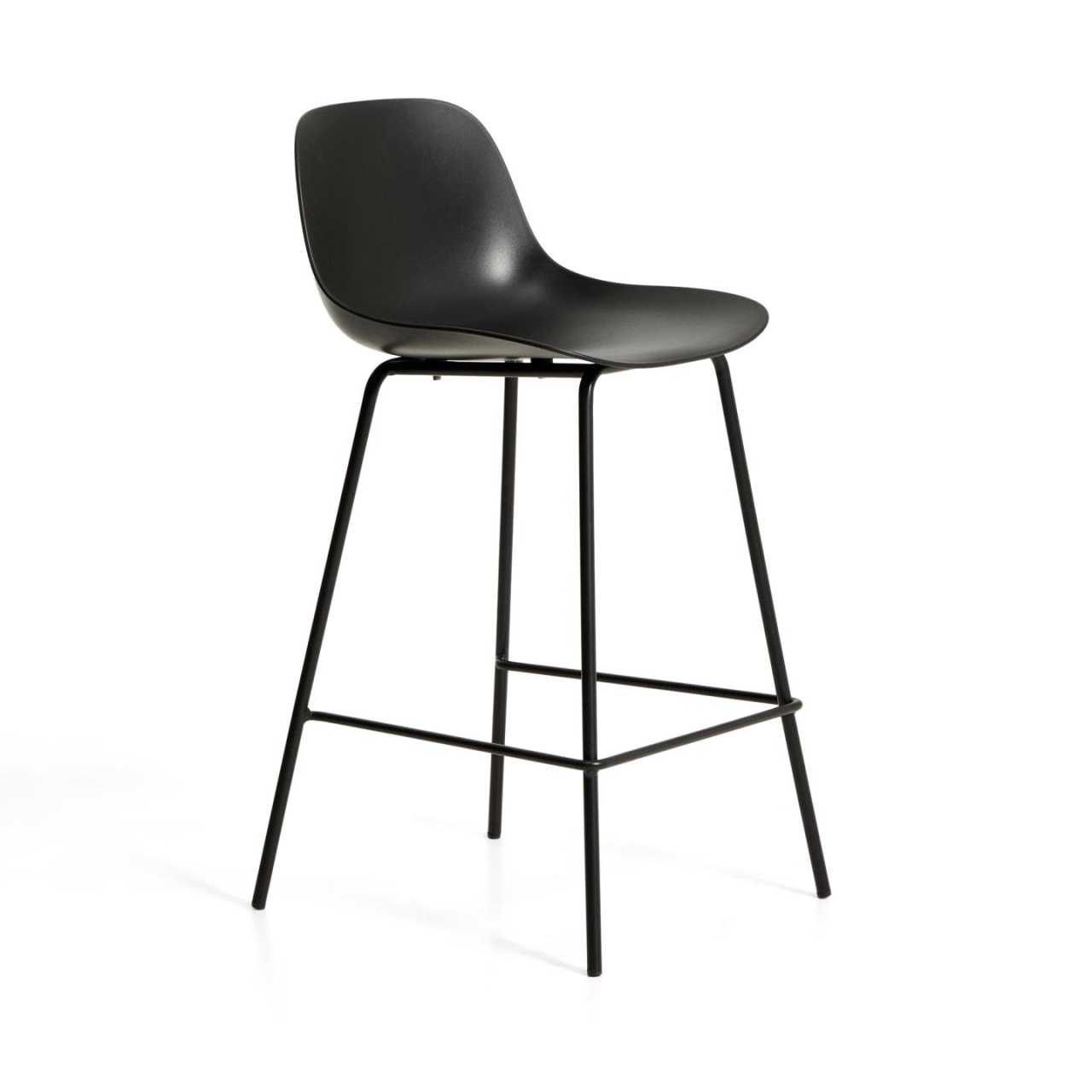 Chairs Scaun bar exterior negru din plastic Altea Low Kave Home