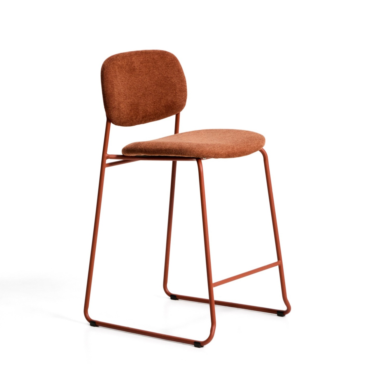 Chairs Scaun bar maro teracota din textil Meli Chenille Kave Home