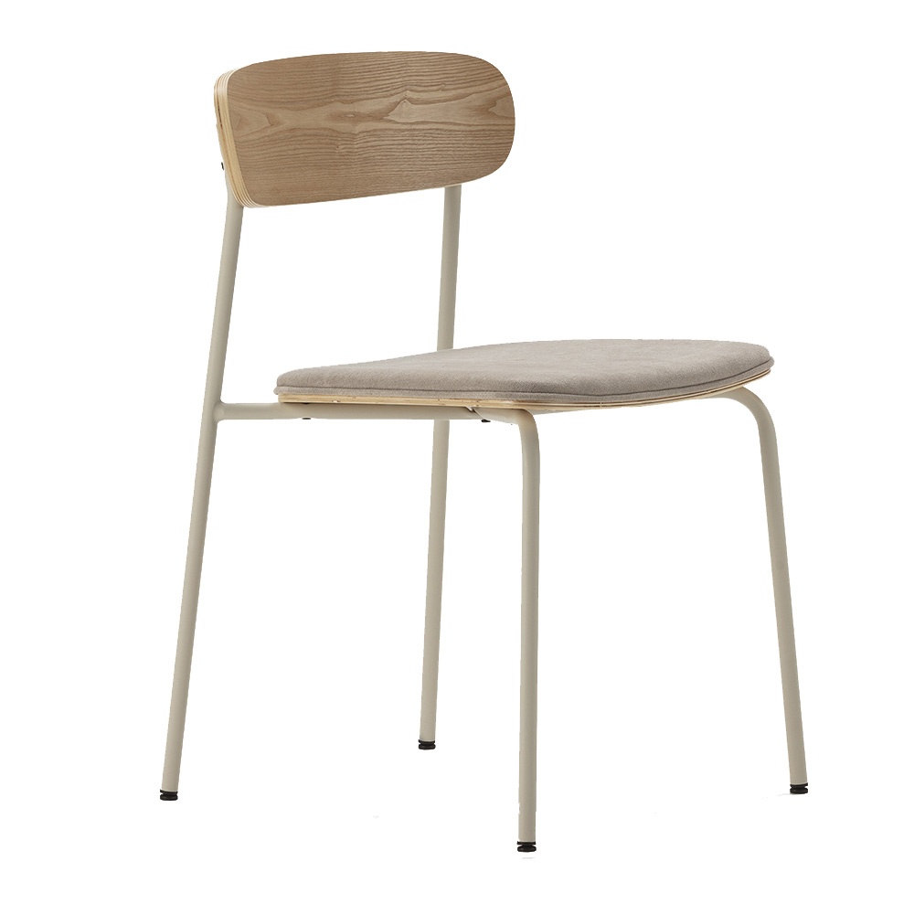 Quiet Object Scaun dining bej/alb din textil Adriana Quiet Object