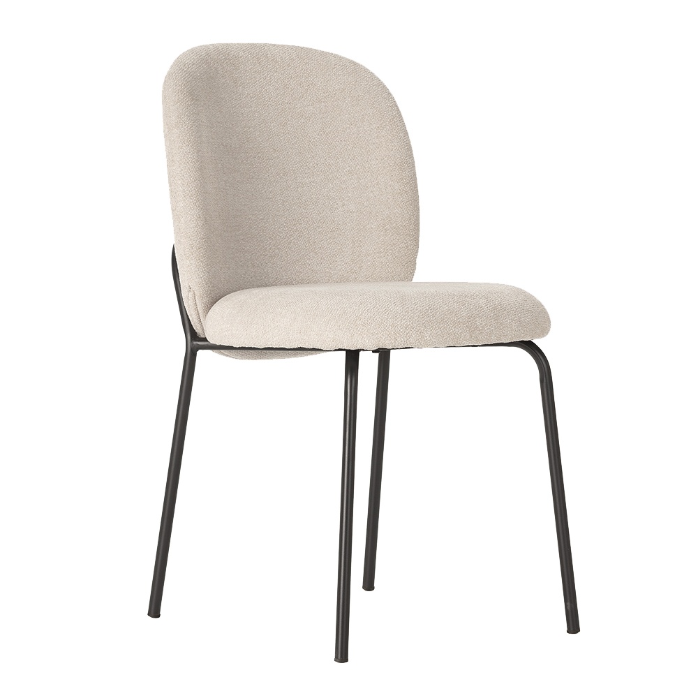 Quiet Object Scaun dining bej /negru din textil Daia Quiet Object