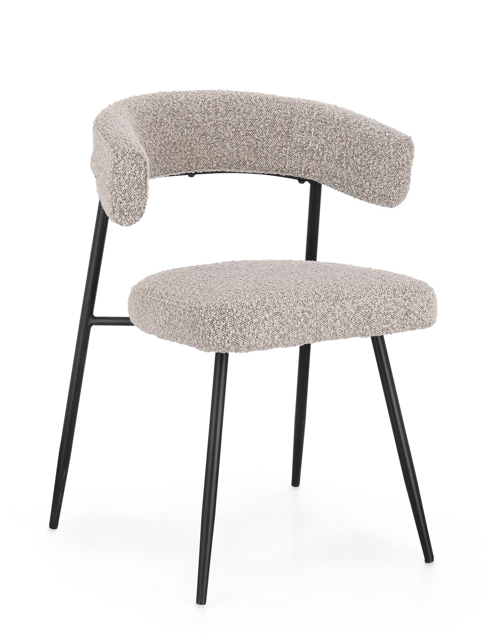 Chairs Scaun dining gri fum din textil Amaia Bizzotto