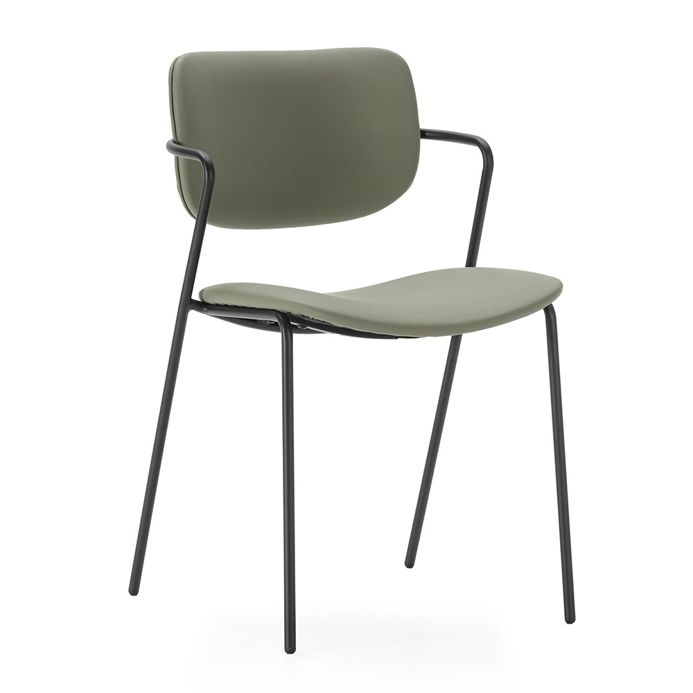 Quiet Object Scaun dining verde din piele ecologica Maika Quiet Object