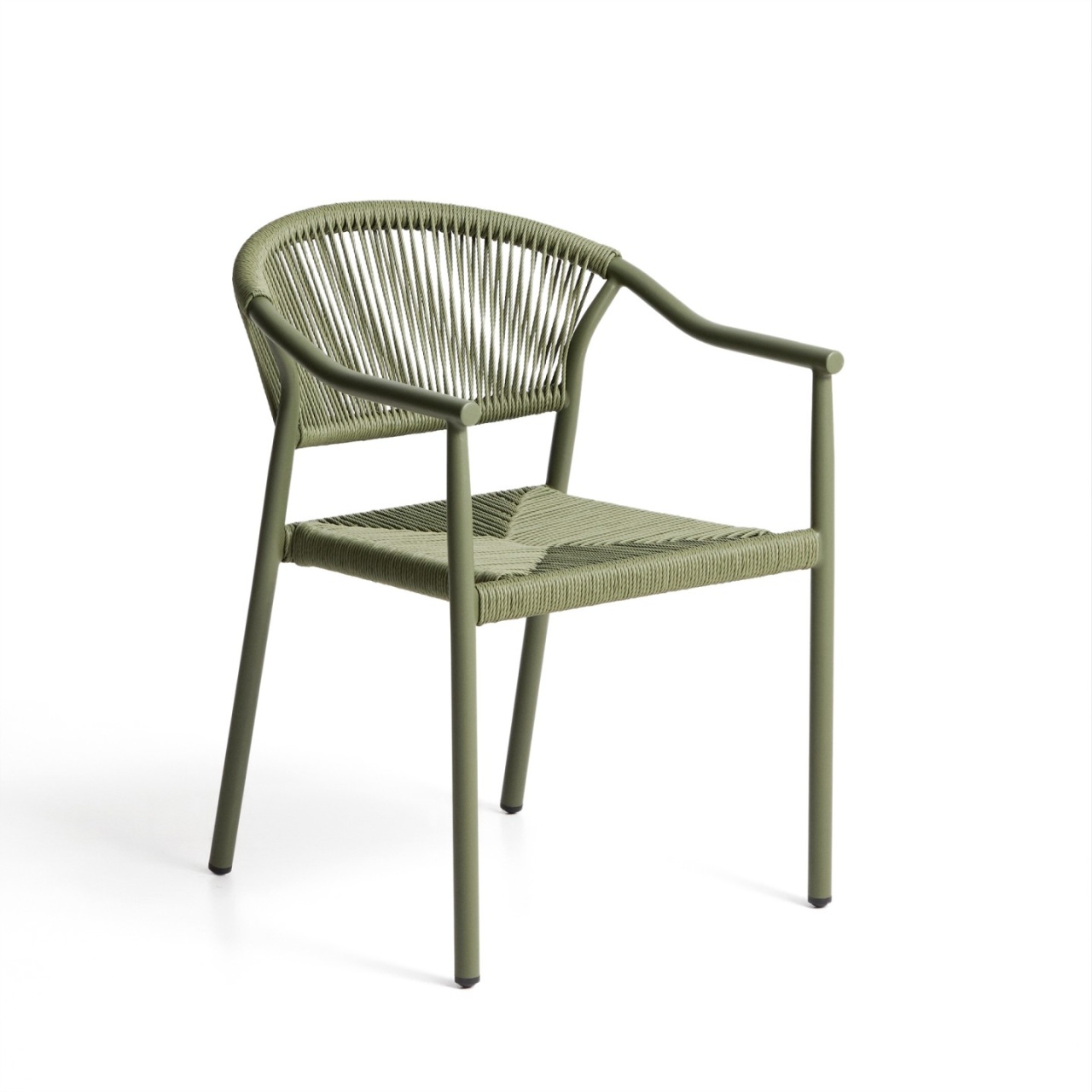 scaun ergonomice Scaun exterior dining verde din metal Livadia Kave Home