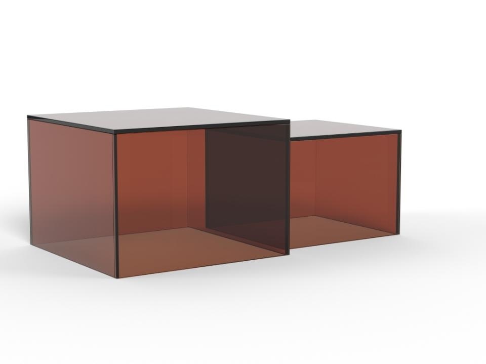 Coffee Tables Set 2 mese de cafea maro din sticla Dice Actona Company