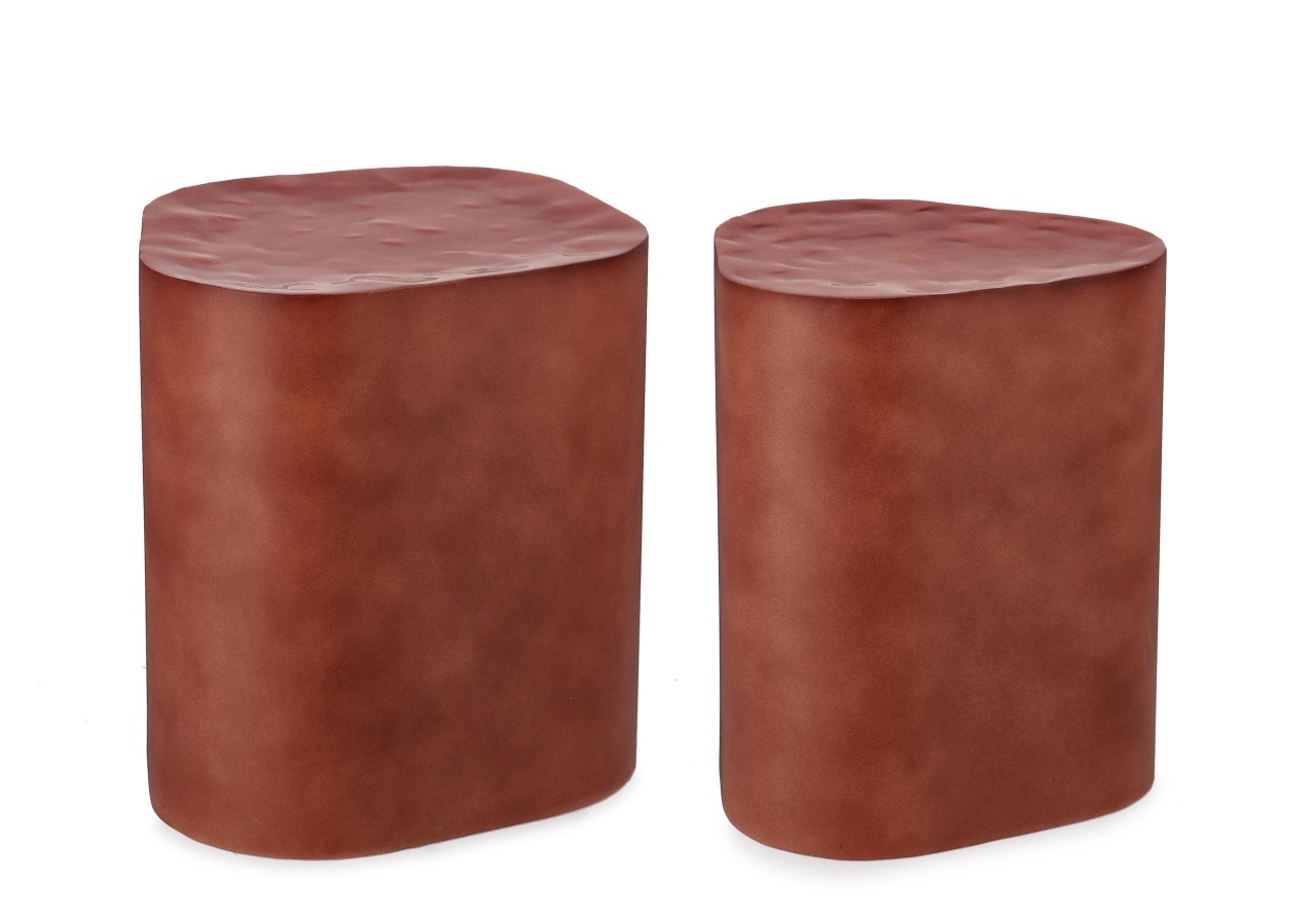 Coffee Tables Set 2 mese de cafea maro teracota din metal Jasleen Bizzotto