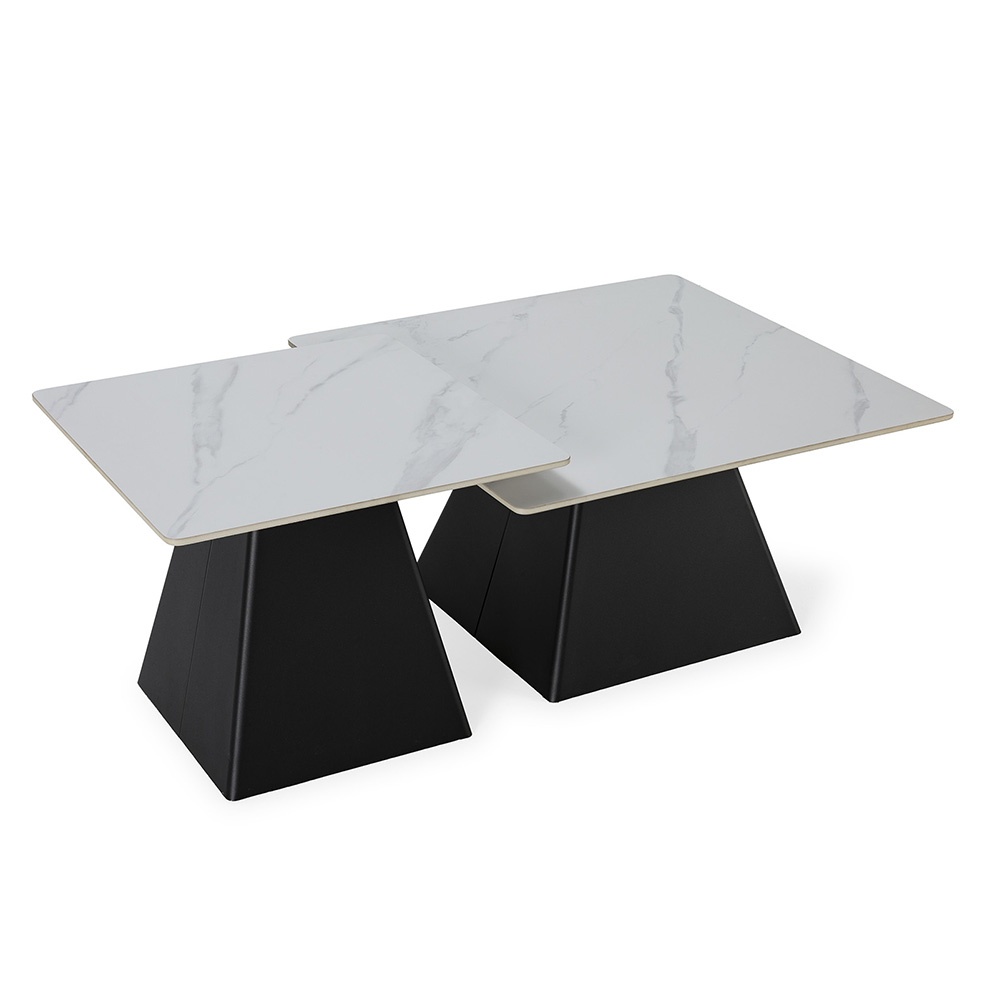 Quiet Object Set 2 mese de cafea negre/albe din ceramica Merve Quiet Object