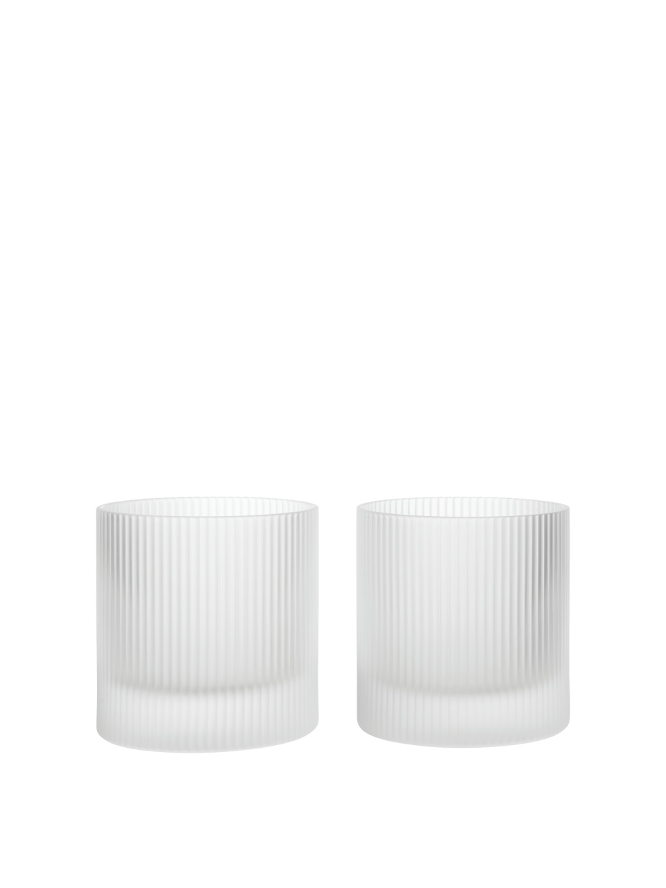 set pahare apa Set 2 pahare albe din sticla 250 ml Ripple Frosted Ferm Living