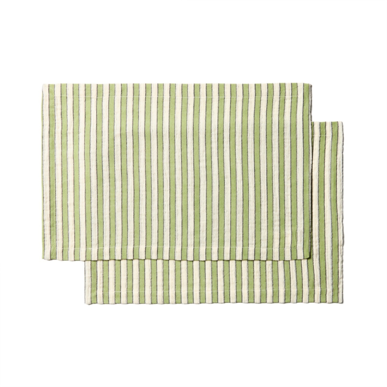 Set 2 protectii de masa bej/verzi din bumbac 35x50 cm Ulena Kave Home