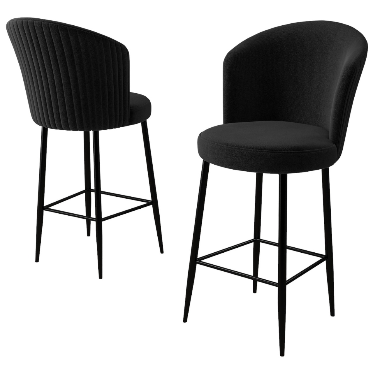 Chairs Set 2 scaune bar negre din textil Alte The Home Collection
