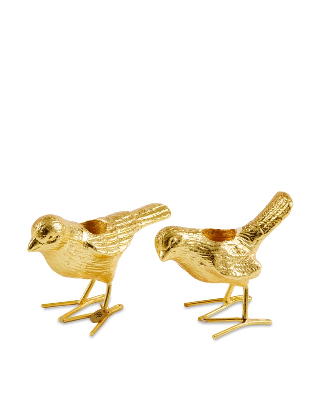 Pols Potten Set 2 suporturi lumanare aurii din metal Flock Of Birds Pols Potten
