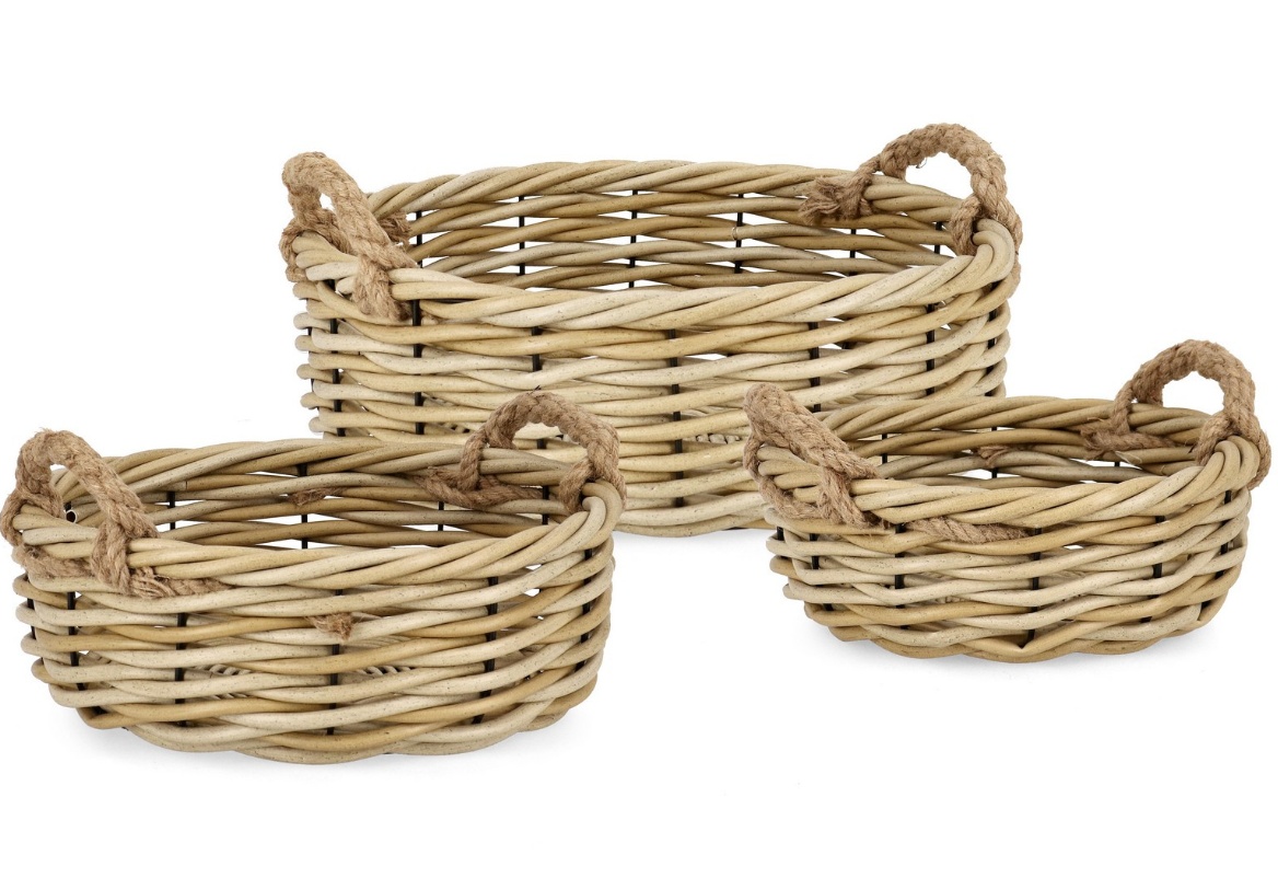 Baskets Set 3 cosuri maro din fibre sintetice Julen Low Bizzotto
