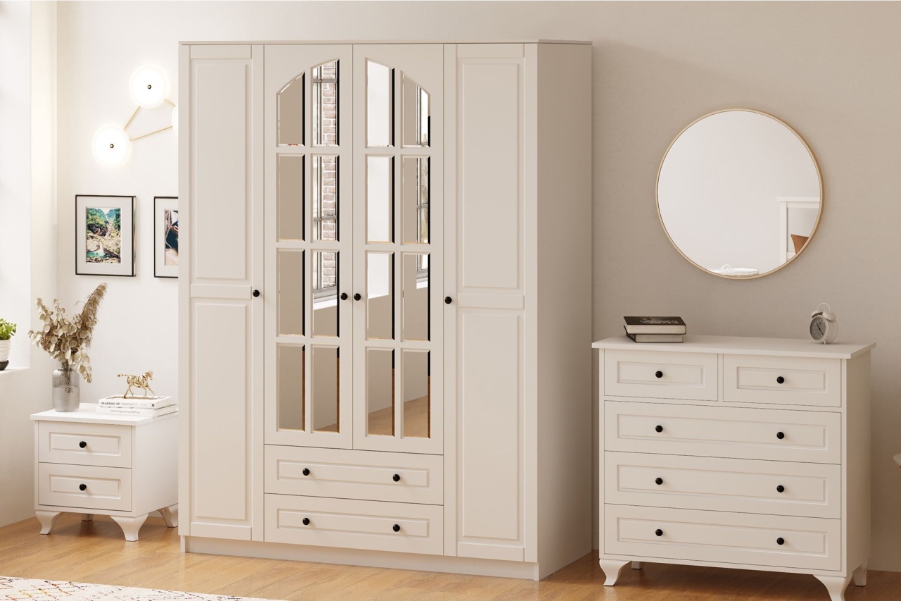 Furniture Set dormitor 3 piese alb Meder The Home Collection