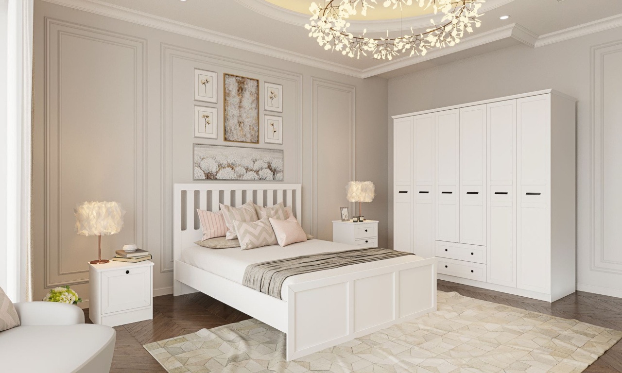 Set dormitor 5 piese alb Jegak The Home Collection