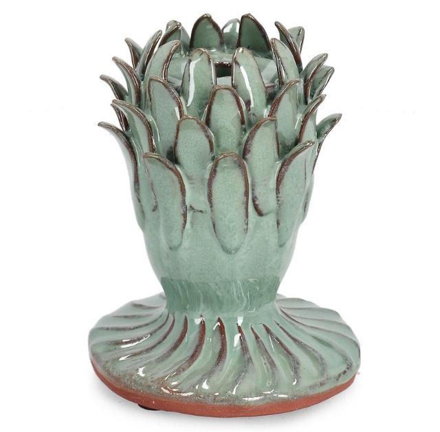 Candle Holders Suport lumanare verde din ceramica 15 cm Esma Bizzotto