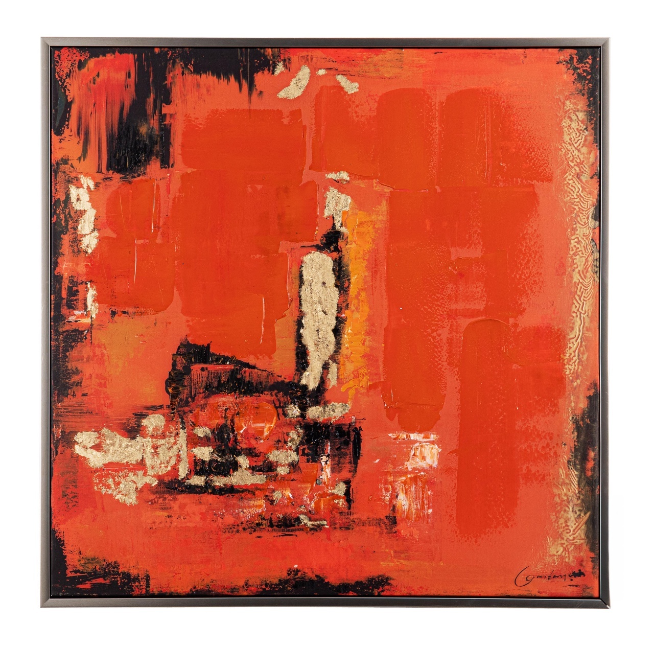 Posters, Prints, & Visual Artwork Tablou multicolor din fibre naturale 100x100 cm Crown 854 Bizzotto