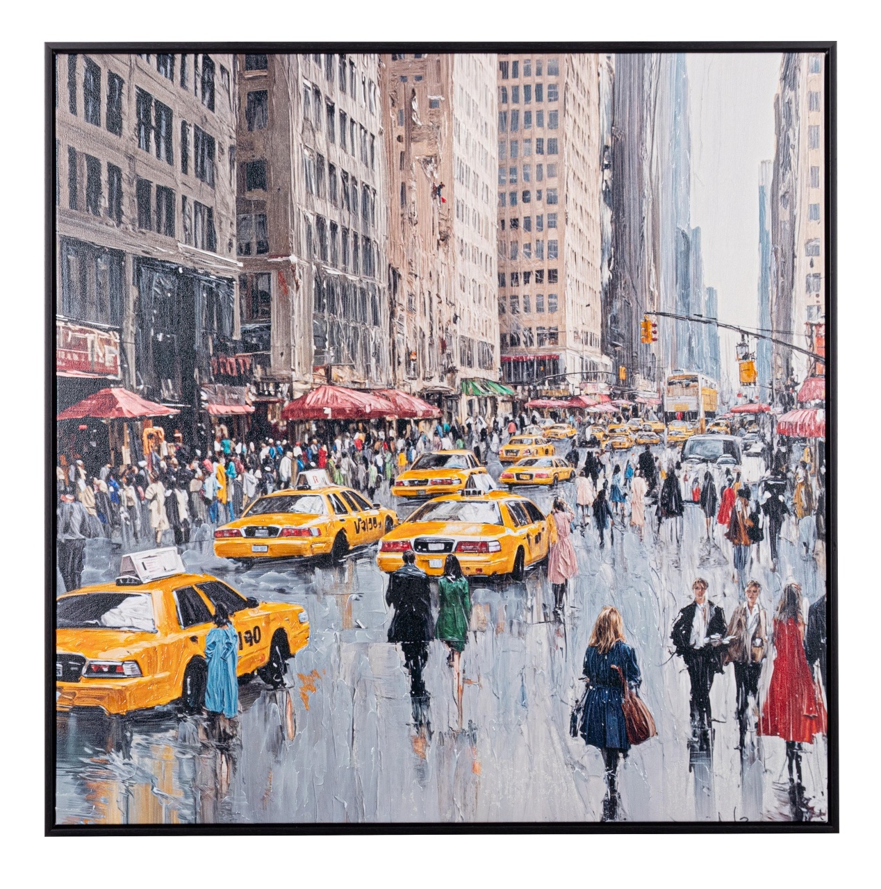 Posters, Prints, & Visual Artwork Tablou multicolor din fibre naturale 83x83 cm Midtown Bizzotto