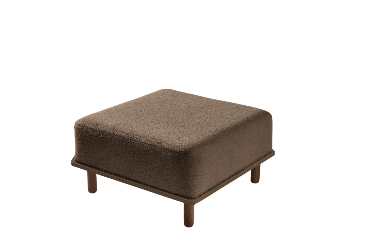 Ottomans Taburet patrat maro din textil 68x69 cm Pia The Home Collection