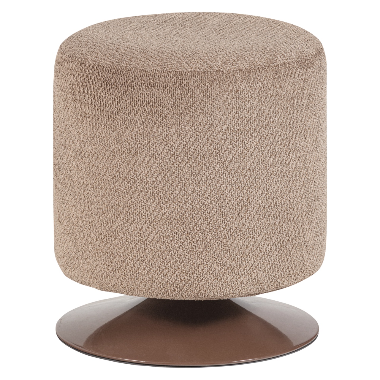 Ottomans Taburet rotund maro din textil 39 cm Islen Boucle Woood
