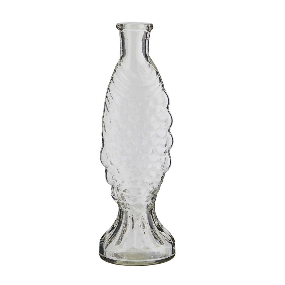 Vases Vaza transparenta din sticla 20 cm Fish Madam Stoltz