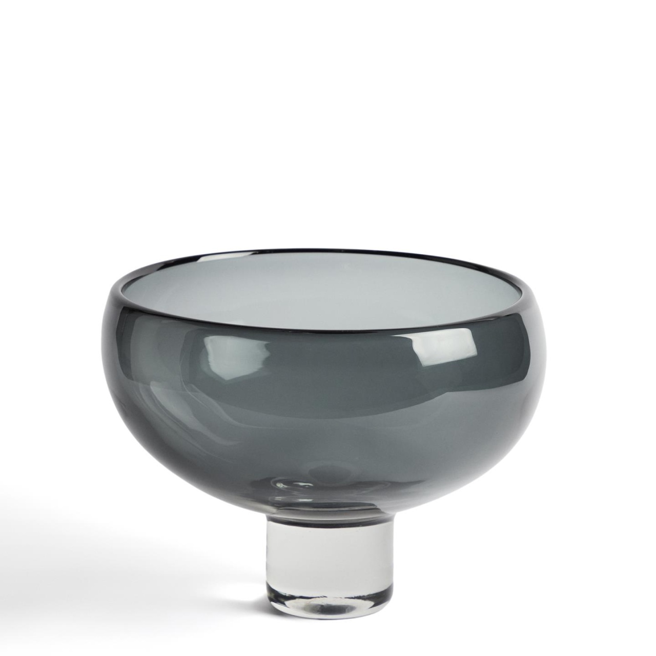 Vases Bol decorativ gri din sticla 31 cm Sirau Kave Home