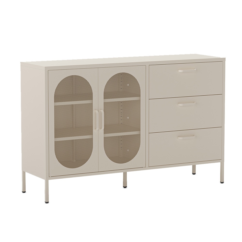 Buffets & Sideboards Bufet inferior crem din metal 140 cm Diora Quiet Object