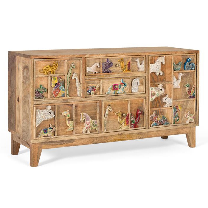Dressers Bufet inferior multicolor din lemn 100 cm Animals Giner y Colomer