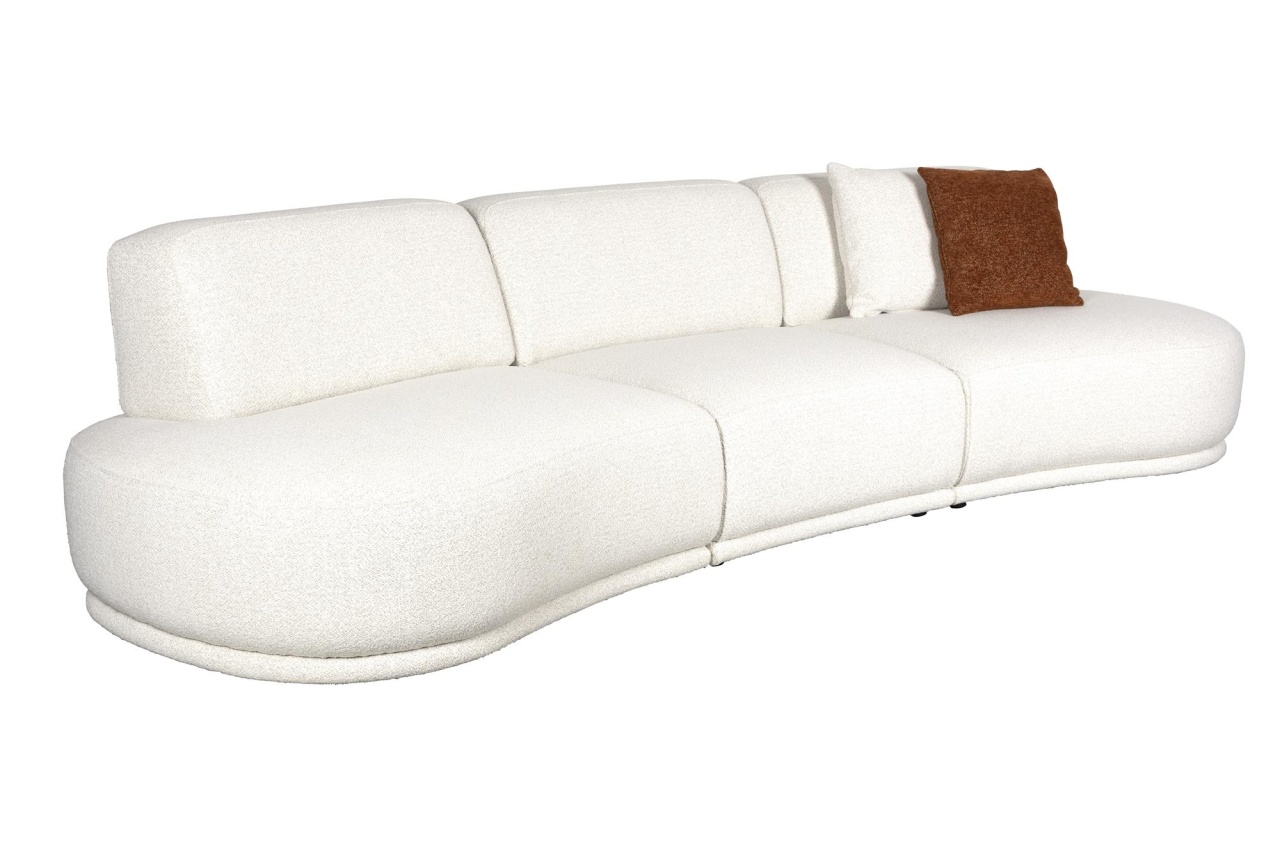 Sofas Canapea alb antic din textil pentru 4.5 persoane Island Zuiver