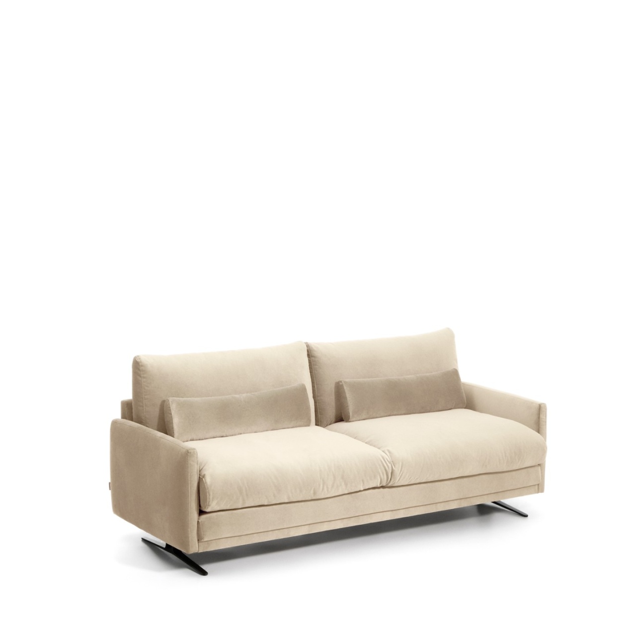 Sofas Canapea bej perla din catifea pentru 2 persoane Veliro Kave Home