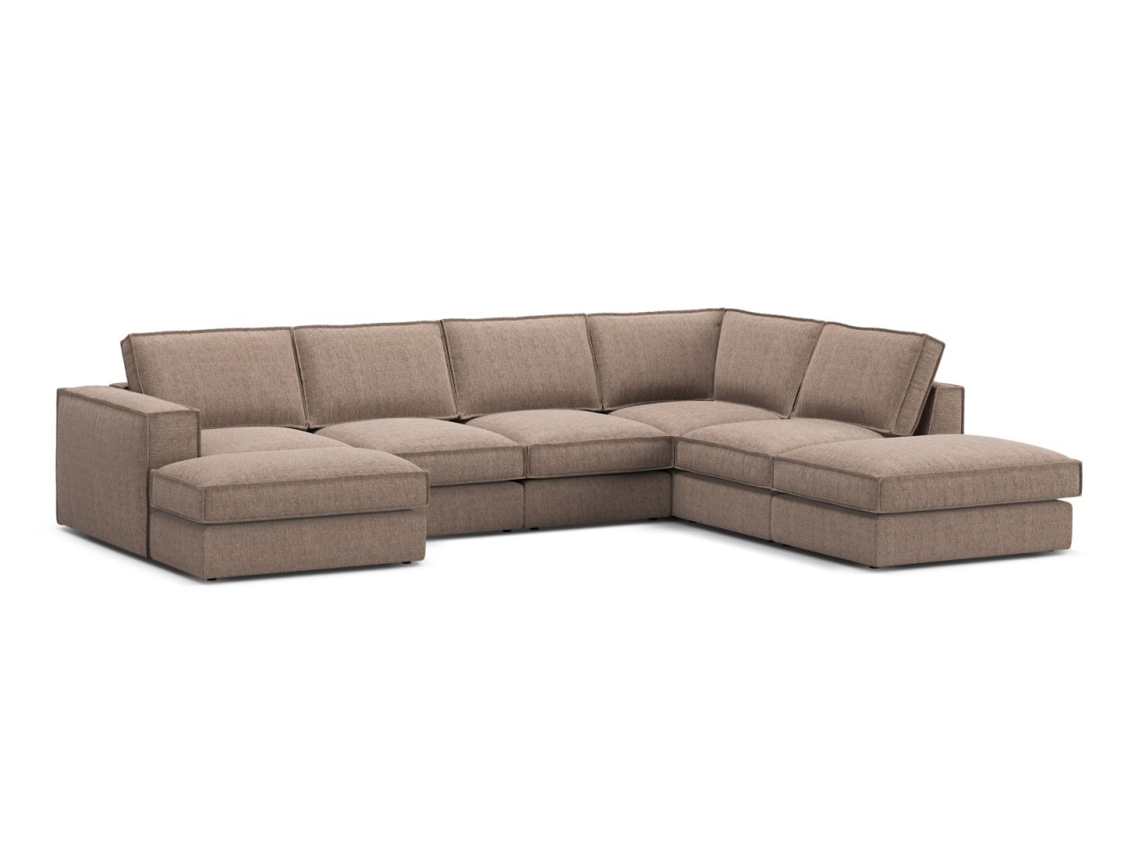 rigips cu vata minerala Canapea cu colt maro deschis din textil pentru 5 persoane Pola Right Micadoni