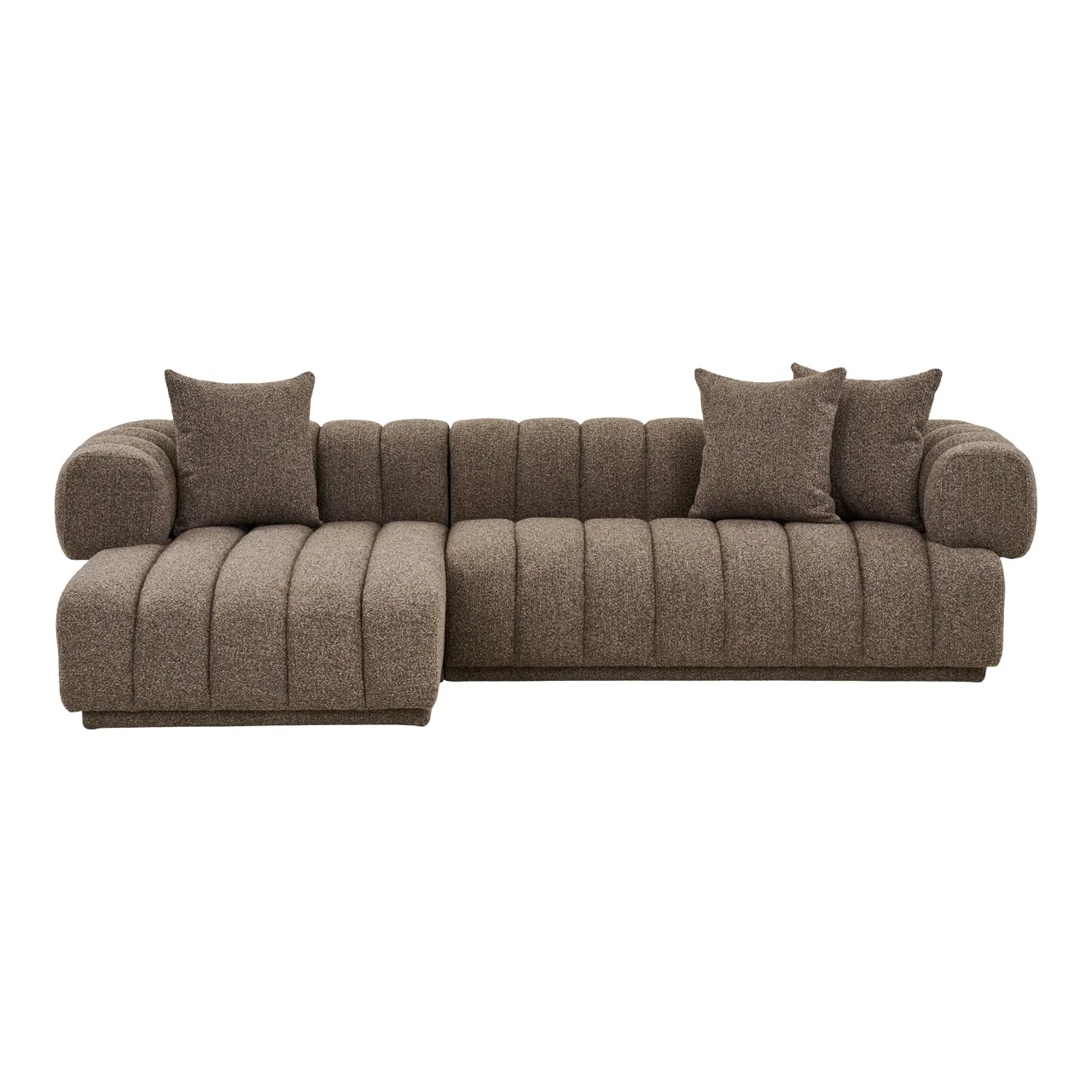 House Nordic Canapea cu colt maro din textil 293 cm Aurora Left House Nordic