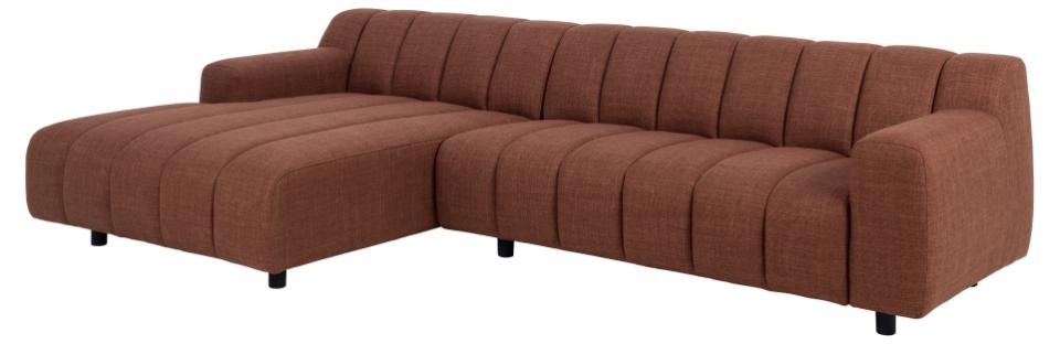 Quiet Object Canapea cu colt maro teracota din textil pentru 2.5 persoane Oakland Left Quiet Object
