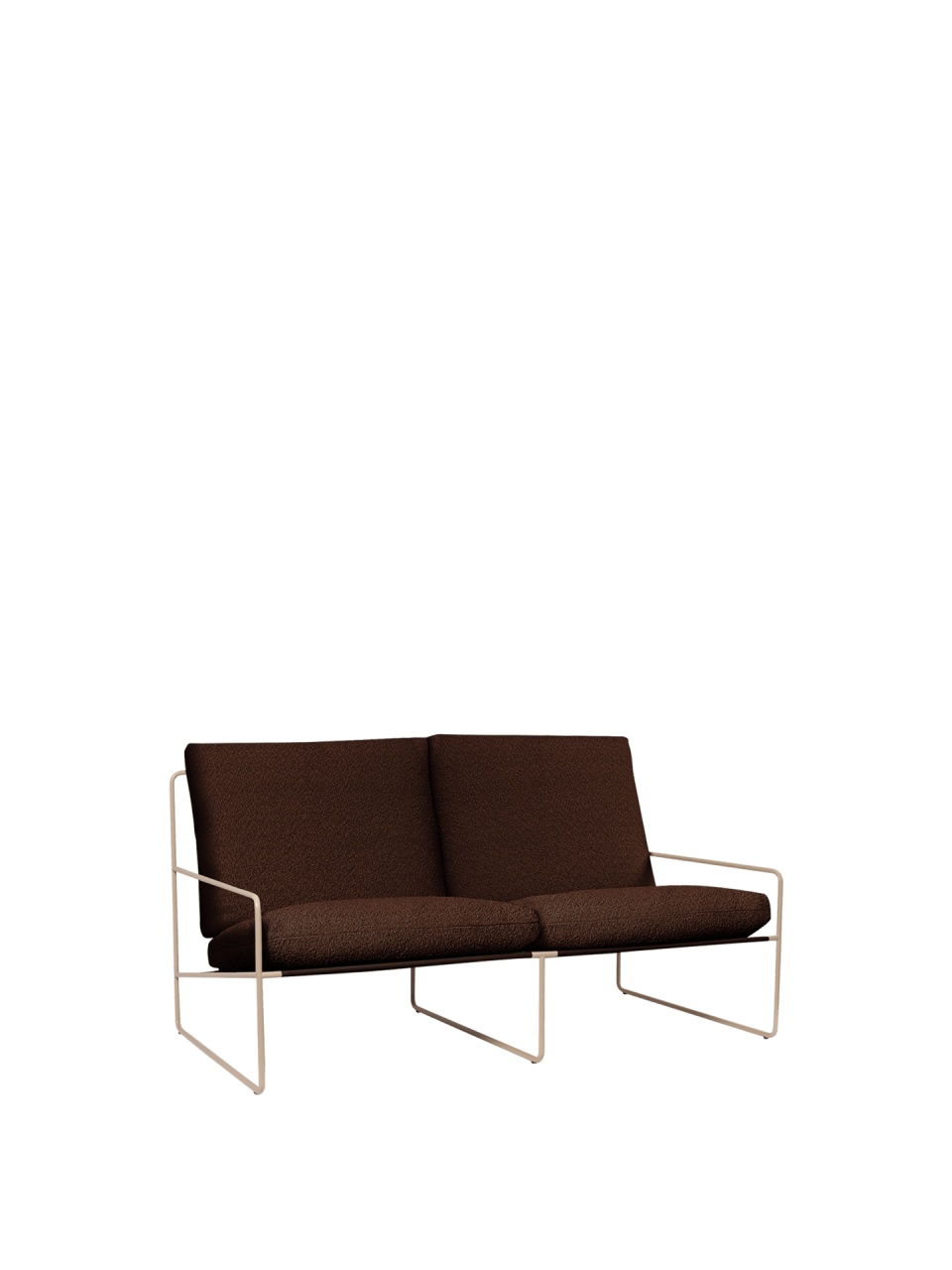 Outdoor Sofas Canapea exterior maro/crem din textil pentru 2 persoane Desert Boucle Ferm Living
