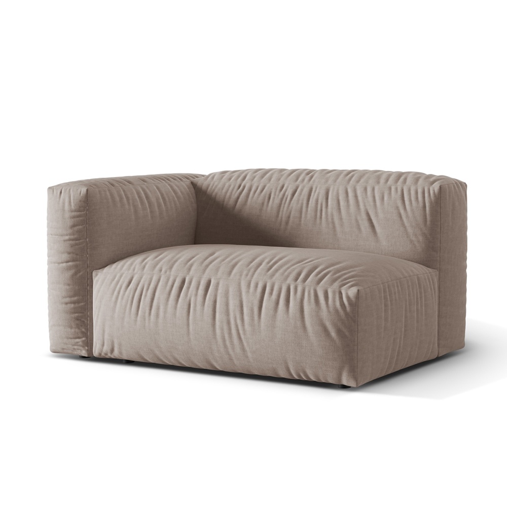 Canapea modulara bej inchis din textil pentru 1 persoana Martina L Left Micadoni