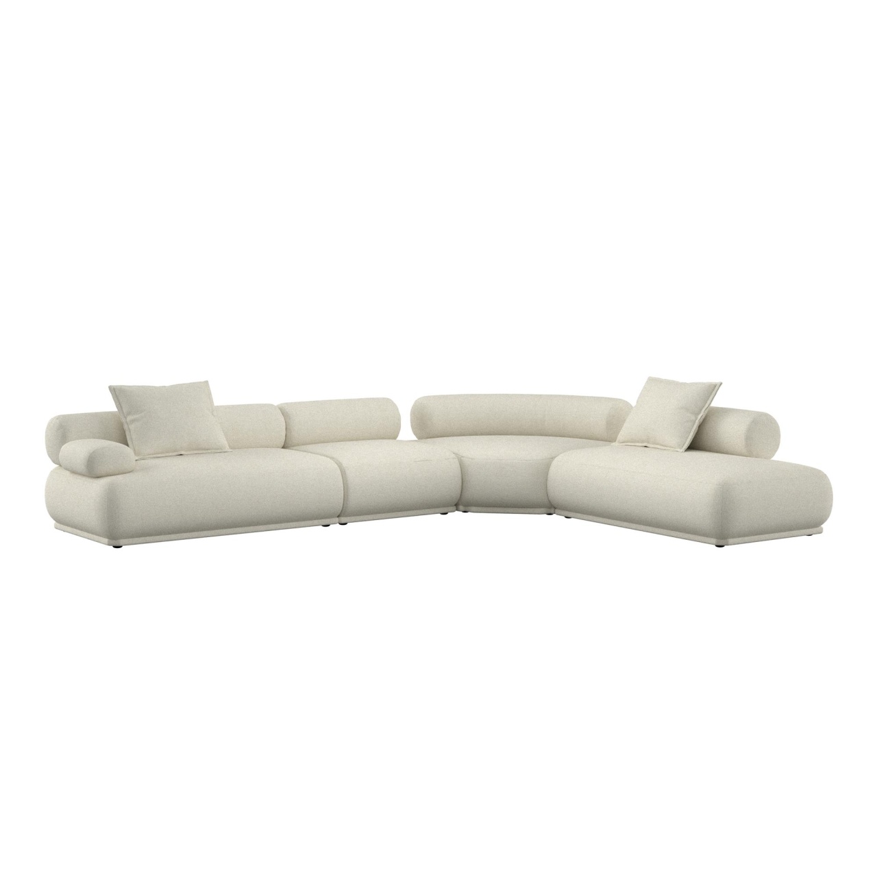 Sofas Canapea modulara cu colt bej din textil pentru 7.5 persoane Rembrandt Left Zuiver