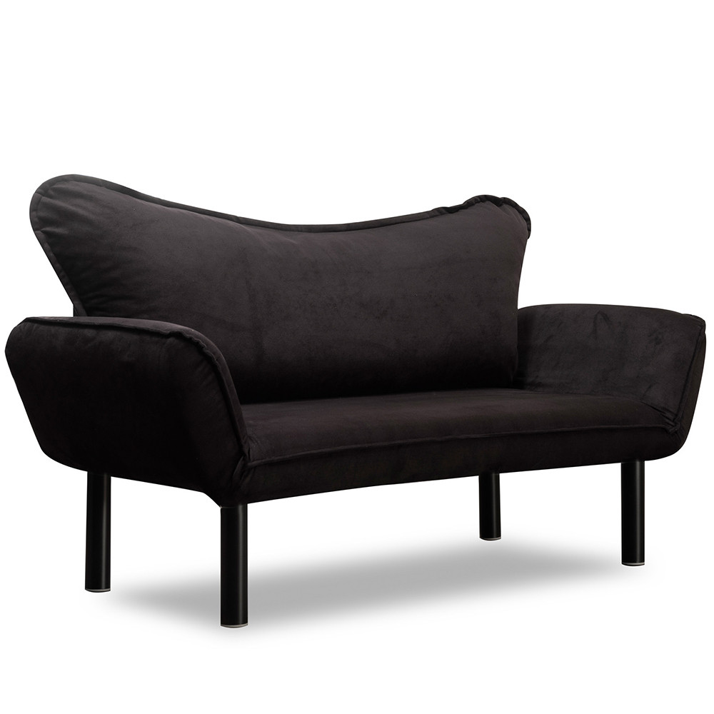 Sofas Canapea neagra din textil pentru 2 persoane Chatto The Home Collection