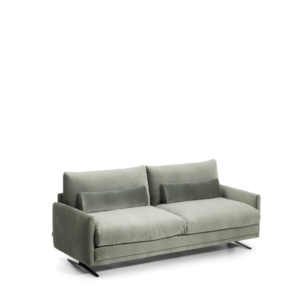 puf Canapea verde din catifea pentru 2 persoane Veliro Kave Home