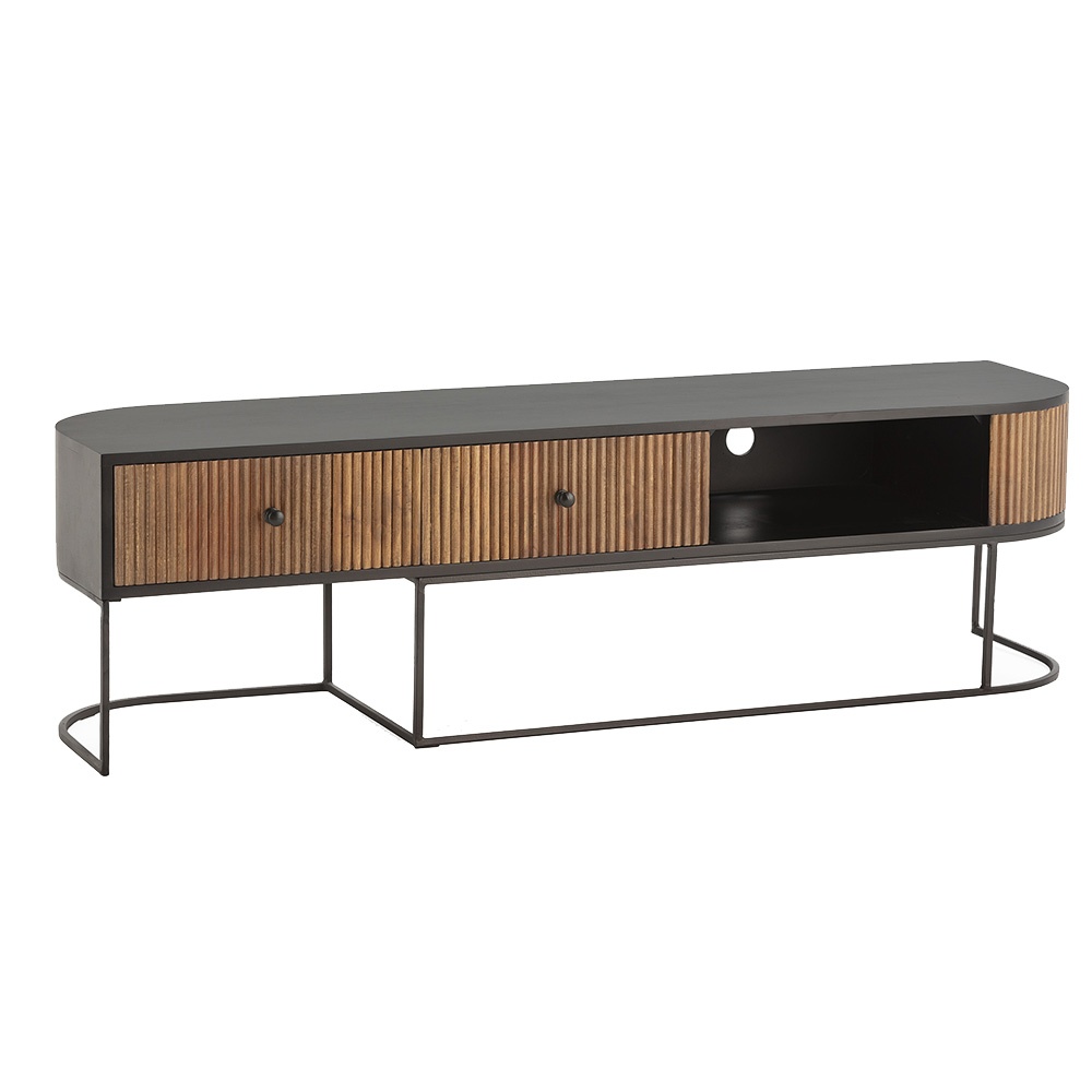 Quiet Object Comoda TV maro/neagra din lemn 160 cm Cube Low Quiet Object