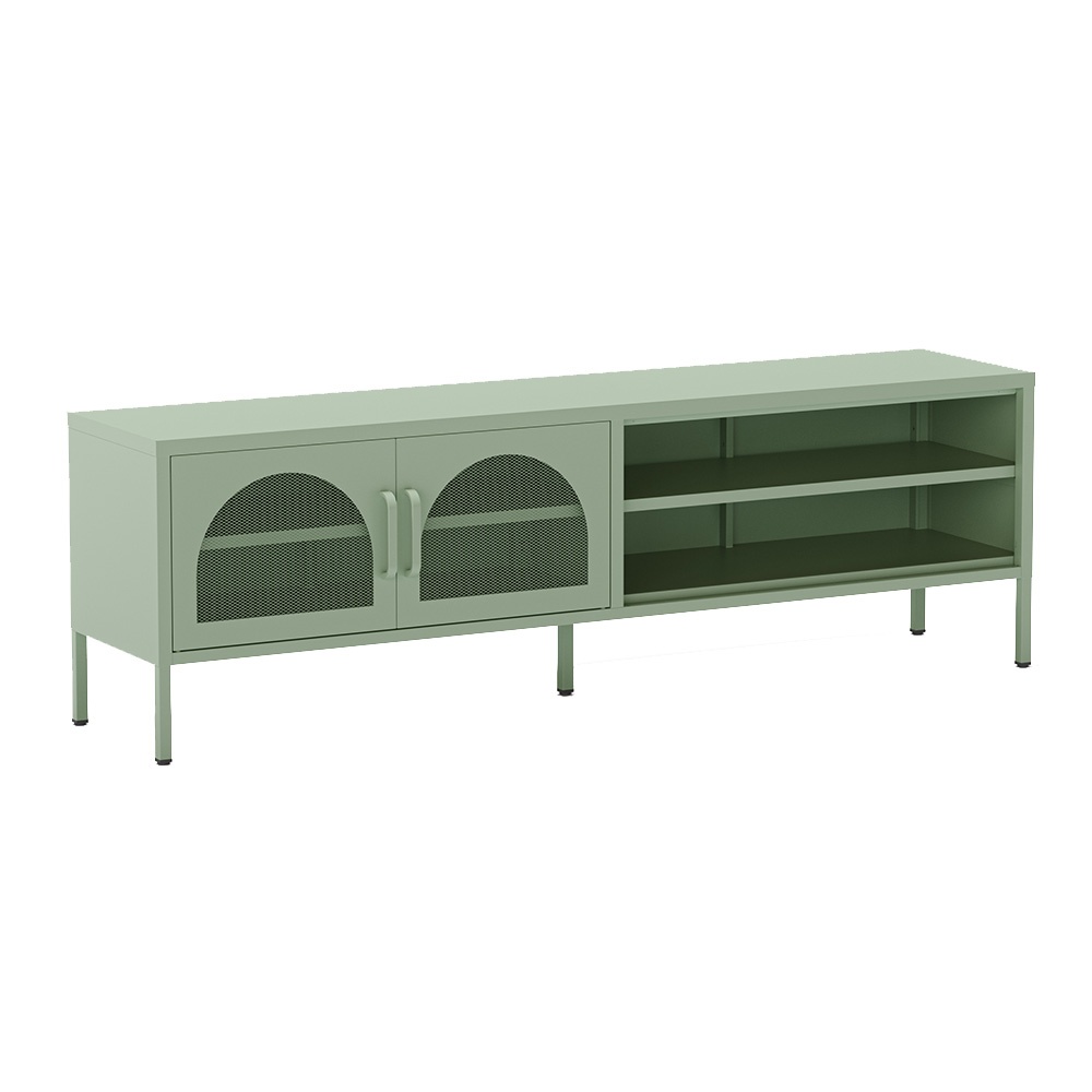 Quiet Object Comoda TV verde menta din metal 160 cm Diora Quiet Object